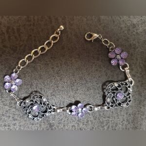 Elegant Silver and Purple Bracelet